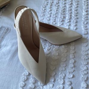 Italian leather slingback heels